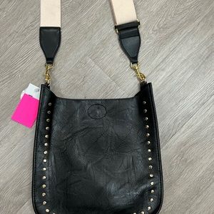 Black Geniune Leather New Purse with Silver studs